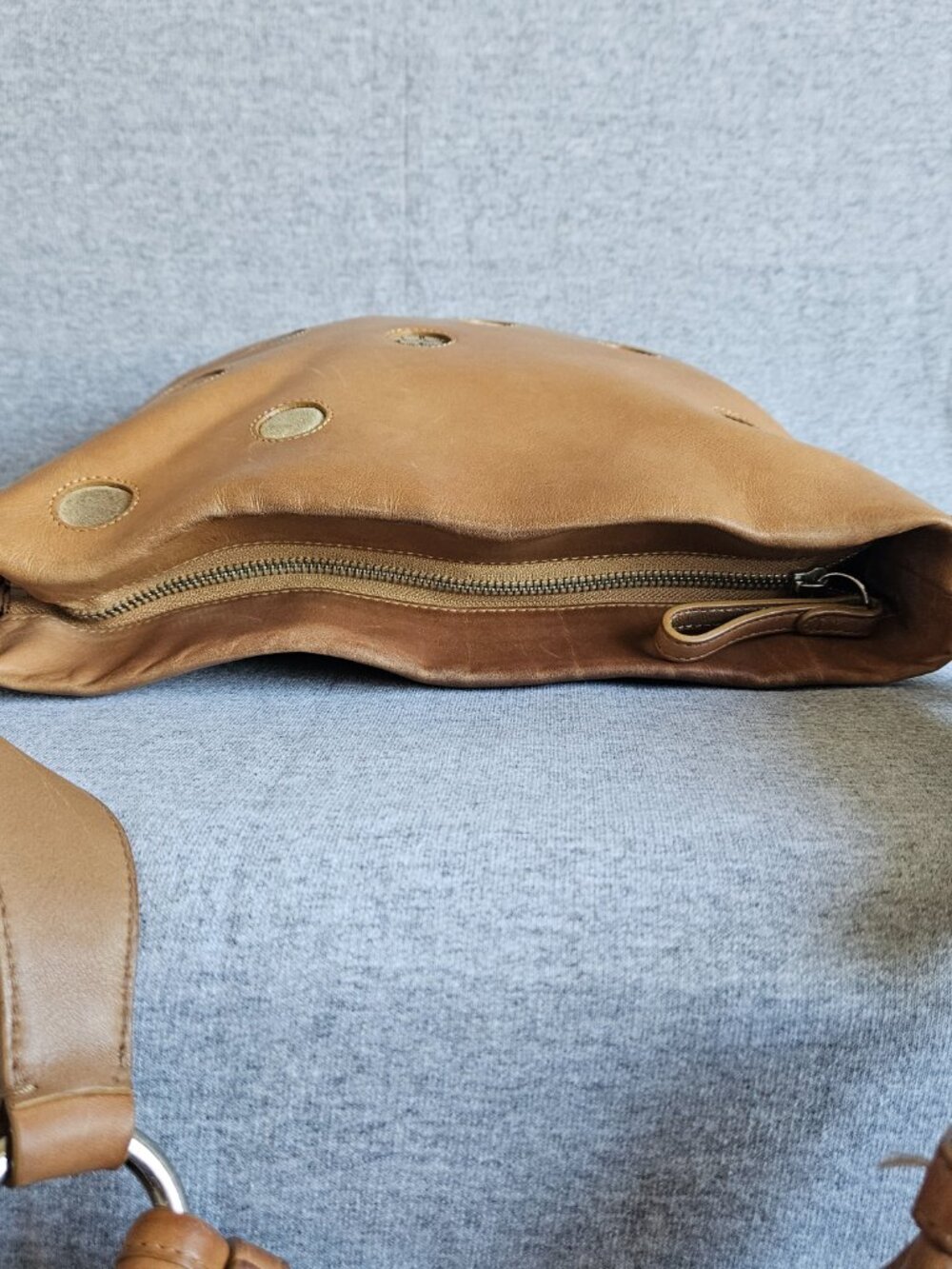 Coach Tan Brown Applique Soho Shoulder Bag Silver Hardware F10651 Polka Dot Y2K - Picture 14 of 15